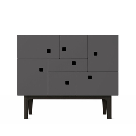 Zweed Peep C1 skap Slate grey, sortlakkert stativ