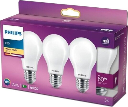 Philips LED-lyspære LED classic 60W A60 E27 WW FR ND 3PF/6 E27