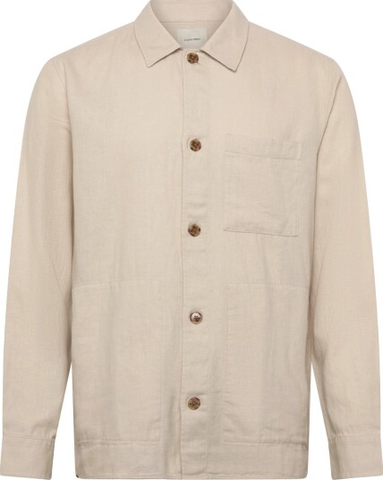 Calvin Klein Ls Linen Easy Overshirt Cream XS Calvin Klein Ls Linen Easy Overshirt Cream XS