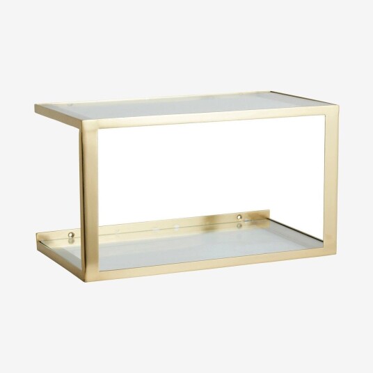 Nordal NERA hylle/sengbord i metall med glass 4146