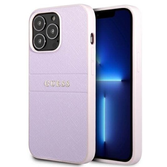 Guess Iphone 13 Pro Bakdeksel Saffiano Skinn - Lilla