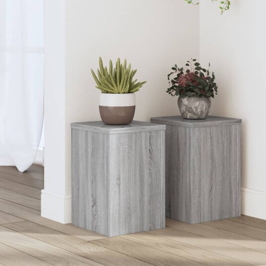 Plantestativer 2 stk grå sonoma 20x20x30 cm konstruert tre Plantestativer 2 stk grå sonoma 20x20x30 cm konstruert tre