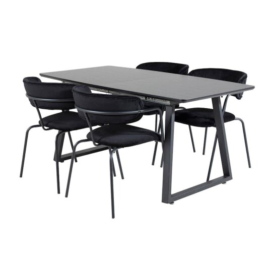 Venture Home Spisegruppe Venture Home Ina med 4 Aris Stoler Fløyel GR20359