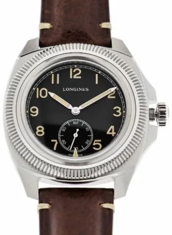 Longines Herreklokke L2.838.4.53.0 Pilot Majetek Sort/Lær Ø43 mm