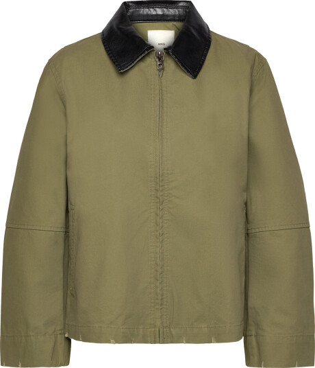 Mango Cotton Jacket With Contrasting Collar - Green - S