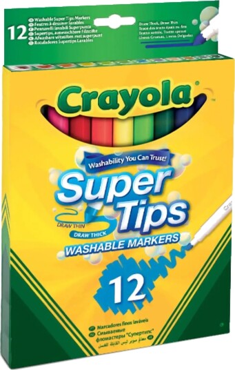 Crayola Supertips Washable Markers 12 Pcs Multi/Patterned One Size
