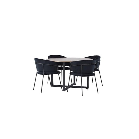 Venture Home Spisegruppe Venture Home Durango Ø120 cm med 4 stk Selma Stoler GR23927