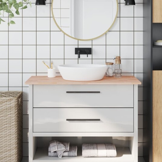 Vidaxl Benkeplate til bad 100x60x1,5 cm heltre bøketre 355987 Vidaxl Benkeplate til bad 100x60x1,5 cm heltre bøketre 355987