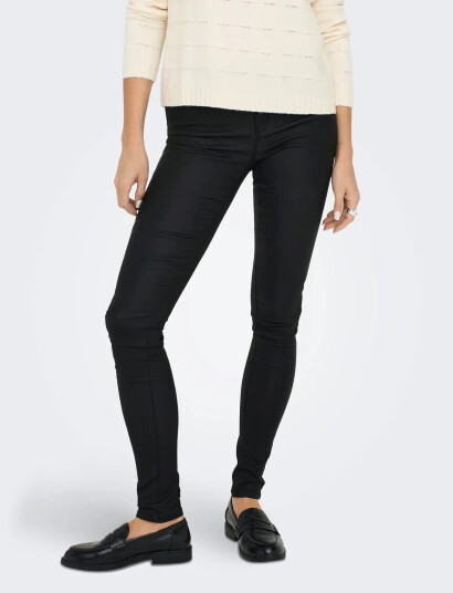 ONLY Onlanne K Mid Waist Coated Pnt Noos Black XL x 32
