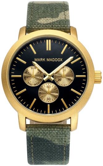 Mark Maddox Herreklokke HC3025 57 Classic Sort/Tekstil Ø42 mm