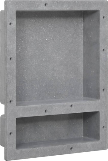 vidaXL Veggnisjer til dusj med 2 rom matt grå 41x51x10 cm