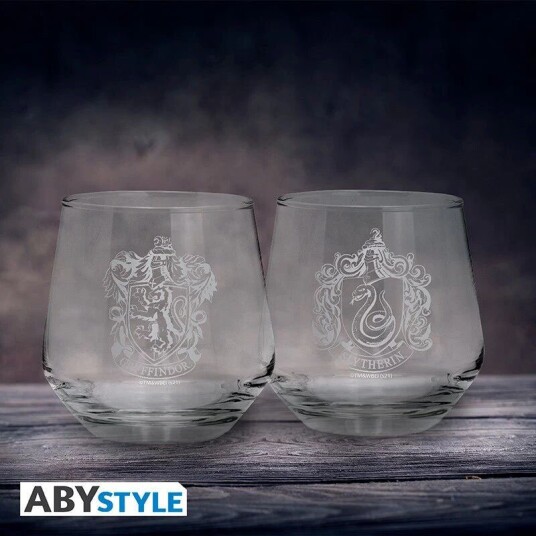 Harry Potter Glass 2-pk Slytherin & Gryffindor Harry Potter Glass 2-pk Slytherin & Gryffindor