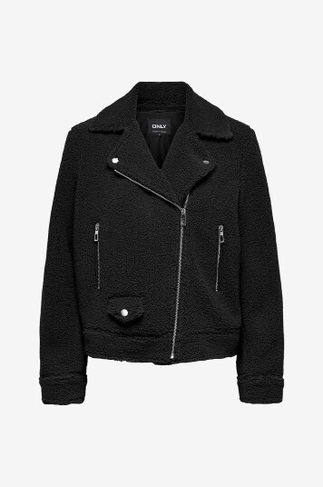 Only   Teddyjakke onlRio Teddy Biker Jacket CC Otw   Svart