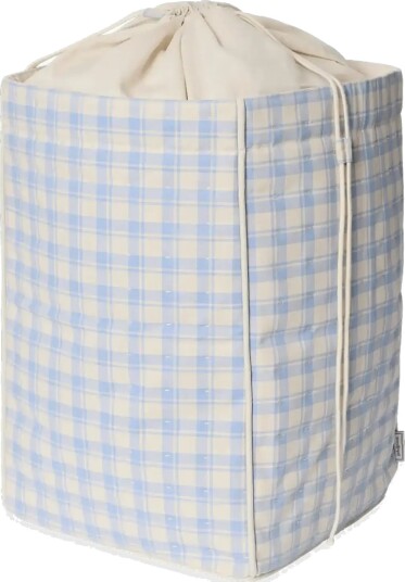 Garbo&Friends Plaid Sky Blue Storage Basket Large Blue 35x56