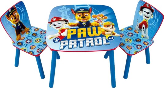 Paw Patrol Bord og 2 Stoler Sett i Tre - 3+ år - 3 deler