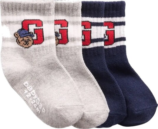 GAP Baby & Toddler Brannan Bear Varsity Crew Socks (2 Pack)   MULTI 1   74/86