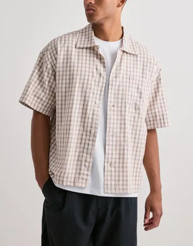 Jack & Jones Joraustin Clean Check Shirt Ss Kortermede skjorter Beige