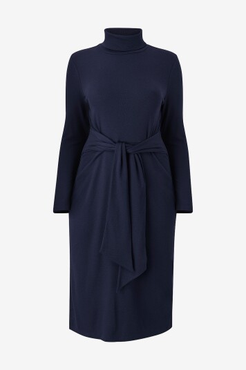 Lauren Ralph Lauren Curve Kjole CM 2x2 Rib knit Dress Blå Lauren Ralph Lauren Curve Kjole CM 2x2 Rib knit Dress Blå
