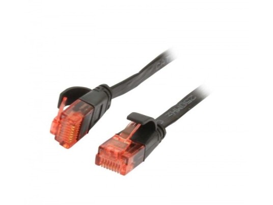 Patchkabel Rj45 Cat6 250Mhz 2M Svart Utpuutp Pvc Flat Synergy 21