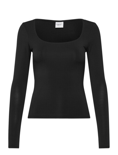 Gina Tricot Slim Fit Scoop Neck Top Black L Gina Tricot Slim Fit Scoop Neck Top Black L