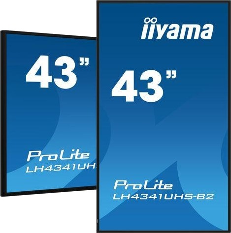 Iiyama ProLite 43" 4K UHD IPS LCD-skjerm med intelligent skilting LH4341UHS-B2 Iiyama ProLite 43" 4K UHD IPS LCD-skjerm med intelligent skilting LH4341UHS-B2