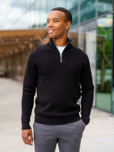 Only & Sons Phil Reg Cotton Half Zip Knit Sort L