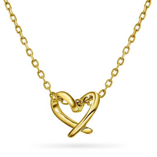 Pan Jewelry Hjertestrek smykke i forgylt 925 sølv Pan Jewelry Hjertestrek smykke i forgylt 925 sølv