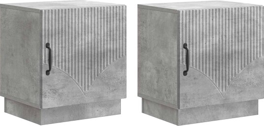  Nattbord 2 pcs Betonggrå 43 x 34,5 x 47 cm Konstruert tre