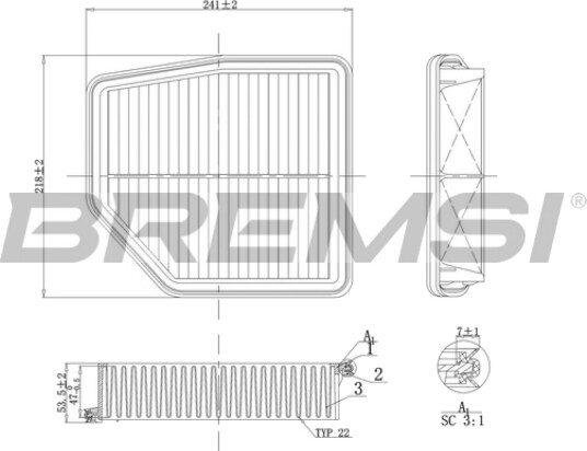 Luftfilter BREMSI FA1183 Luftfilter BREMSI FA1183
