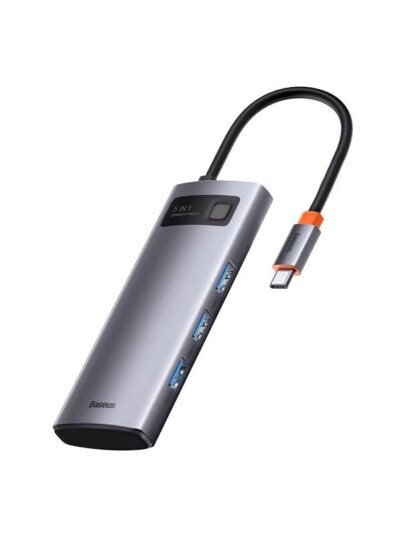 Baseus Metal Gleam, Usb 3.2 Gen 1 (3.1 Gen 1) Type-C, 100 W, Grå, 4K Ultra Hd, 60 Hz, Hdmi, Usb 2.0, Usb 3.2 Gen 1 (3.1 Gen 1) Type-A, Usb 3.2 Gen 1 (3.1 Gen 1) Type-C