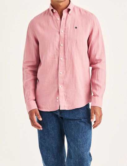 Morris Douglas Linen Shirt Classic Fit Pink M