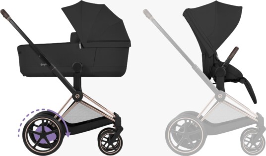 Cybex E Priam Rosegold Med Liggedel Sepiablack Cybex E Priam Rosegold Med Liggedel Sepiablack