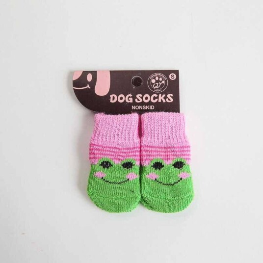 4-Pack Antiskli Hundesokker Potesokker Frosk