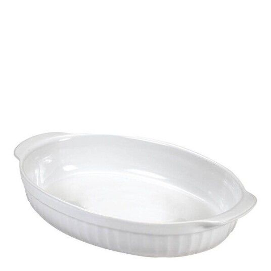 Guardini   Ceramica ildfastform oval stor 36x24x6,8 cm hvit