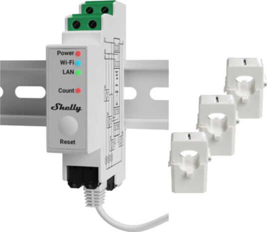 Shelly Strømmåler Pro 3EM 120A V2