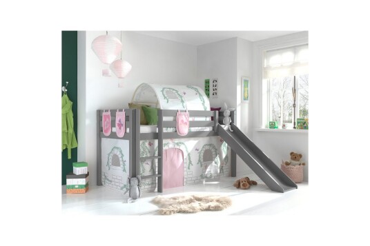Middelseng med gardin Pino Birdy Grå Grå Med sklie Birdy 3 Grå Grå Med sklie Birdy 3