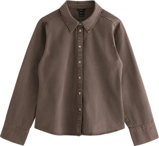 Lindex Shirt In Twill Brown L