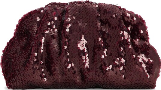 SUI AVA Sequin Clutch Bag BURGUNDY One Size