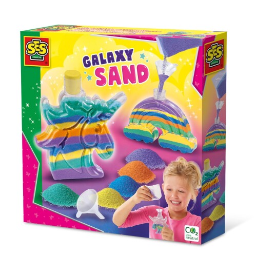 SES Creative Galaxy Sand Unicorn and Rainbow Bottles S14771
