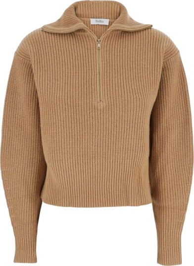 Max Mara Dame Strikkevarer Beige L,