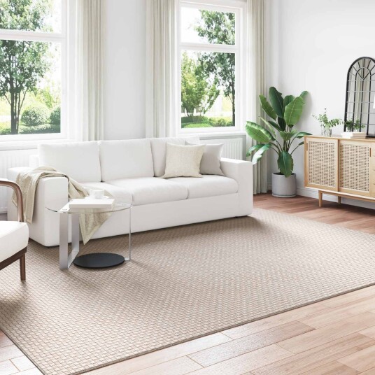 Områdetepper Rektangulær FARO Krem 280 x 200 cm Polyester
