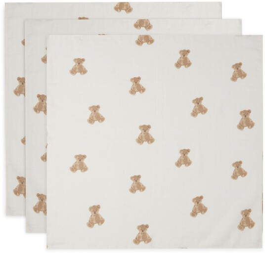 Jollein Musselinteppe 3-Pack Teddy Bear Jollein Musselinteppe 3-Pack Teddy Bear