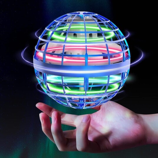 Hover Orb flygende ball med RGB lys - Ø8,5 cm, blå, perfekt for barn og barnlige sjeler
