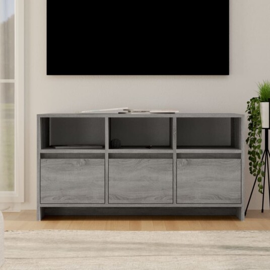 vidaXL TV benk grå sonoma eik 102x37,5x52,5 cm konstruert tre