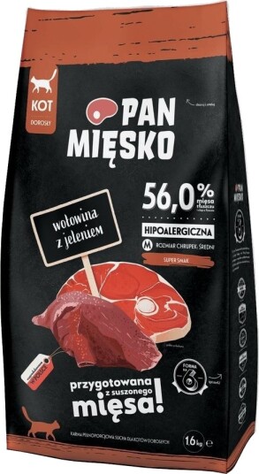 Pan Mięsko Adult Storfekjøtt Hjort Tørrfôr 1.6 kg Pan Mięsko Adult Storfekjøtt Hjort Tørrfôr 1.6 kg