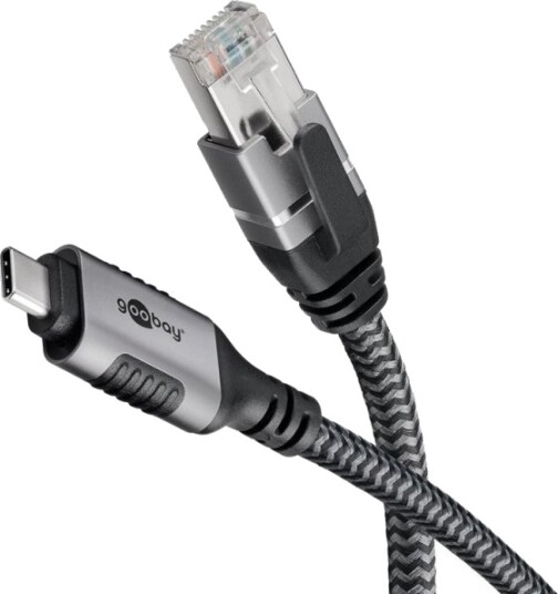Goobay 70753 Usb C Rj-45 7,5 M Sort Sølv