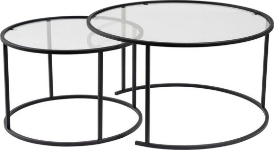 Sofabordsett 2 stykker Rikiya Svart Transparent - Svart Transparent