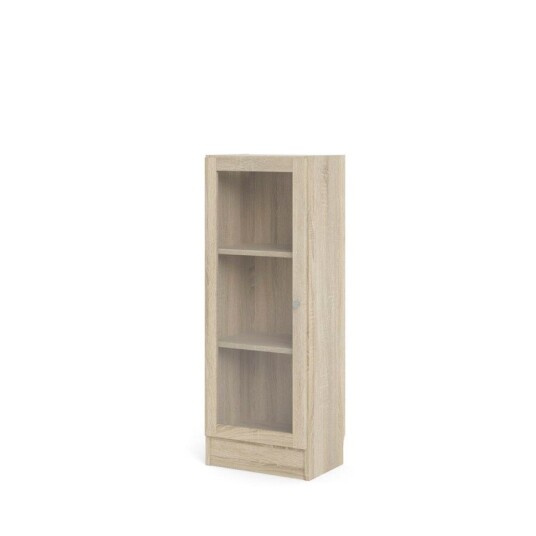 Base reol 1 glassd?r eik struktur dekor.