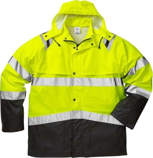 Fristads Regnjacka 4624 Rs, Klass 3 Varsel Gul/svart 3xl Fristads Regnjacka 4624 Rs, Klass 3 Varsel Gul/svart 3xl