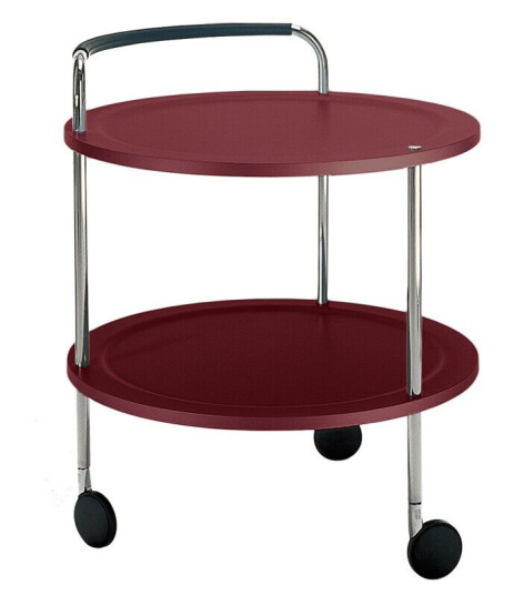 SMD Design Trolley Round basic serveringsvogn vinrød, kromstativ